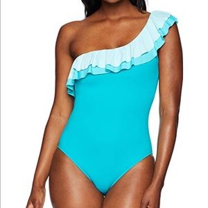 🆕 Bleu Rod Beattie Ruffled One Shoulder Swimsuit